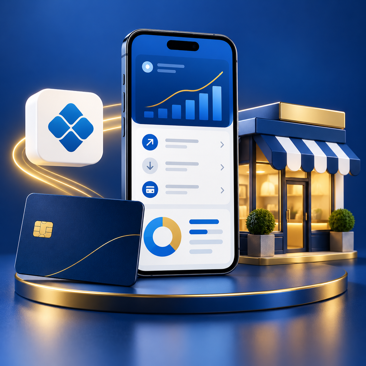 Conta digital empresarial acessada pelo celular